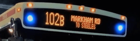 TTC 102B Bus Banner - Markham to Steeles